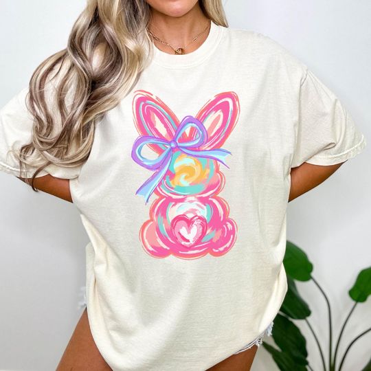 Discover Easter Bunny Shirt - Coquette Bunny Shirt - Brushstroke Rabbit T-Shirt