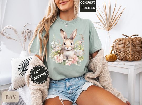 Discover Bunny Rabbit Easter Shirt Cute Bunny T Shirt for Her Gift for Bunny Lover for Birthday Tshirt