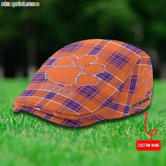 Clemson Team Tigers Jeff Cap NCAA Newsboy Cap Golf Cap NCAA Flat Cap for men