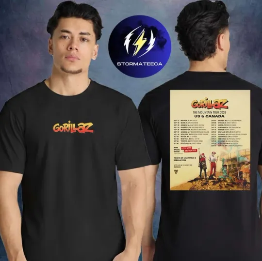 Discover Gorillaz The Mountain Us Canada Tour 2026 City Date T-Shirt