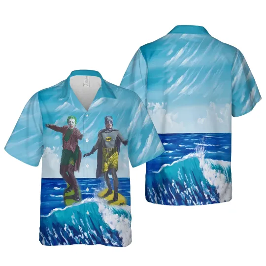 Discover Batman Joker Surfing Hawaiian Shirt, Casual Shirt For Unisex