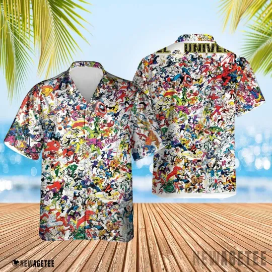 Discover Marvel Universe Promotional Poster Hawaiian Shirt Beach Shorts Short Sleeve