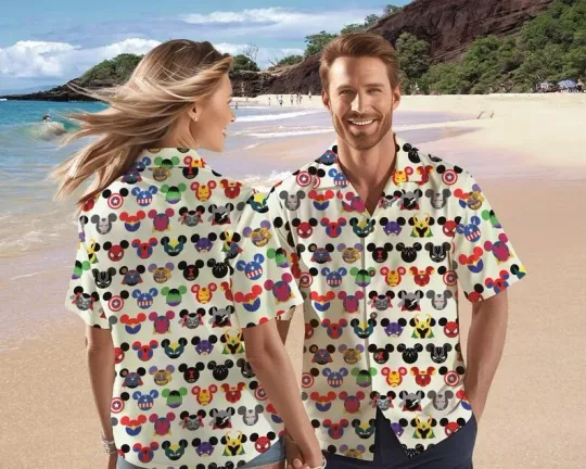 Disney Superhero Hawaiian Shirt, Mickey Avengers DC Comics Hawaiian Shirt