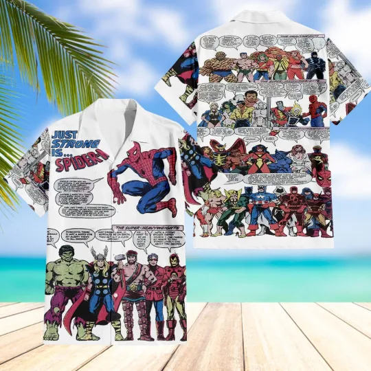 Discover Marvel Strength Chart Hawaiian Shirt