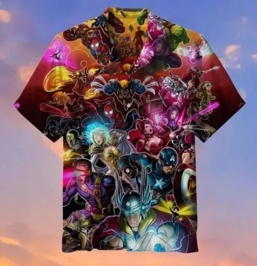 X-Men Avengers Hawaiian Shirt, Summer Shirt, Unisex Adult, Full Size S-5Xl