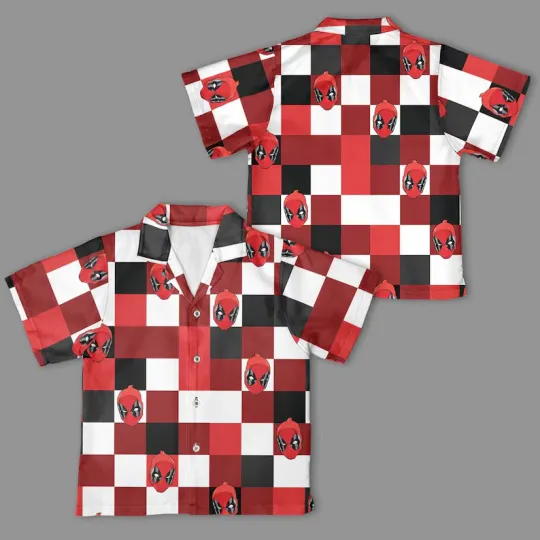 Marvel Deadpool Checkerboard DC Comics Hawaiian Shirt