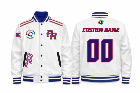 Personalized 2026 World Baseball Classic Puerto Rico Team Baseball Jacket