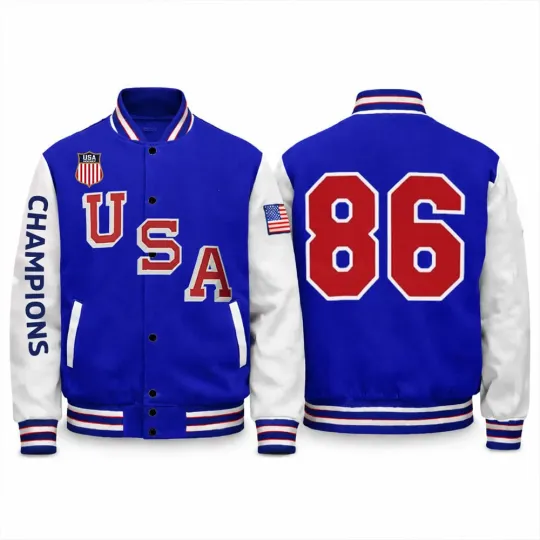 Discover 2026 Olympic USA Hockey Champions - All Over Print Baseball Jacket