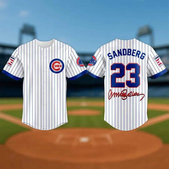 Discover Cubs Ryne Sandberg 23 Signature Jersey 2025 Baseball Jersey All Size BO2004