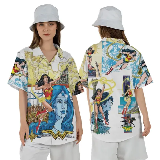 Discover Wonder Woman By Perez Regular Fit Hawaiian Shirt