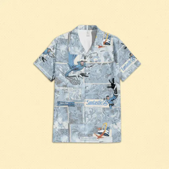 Mr. Fantastic Fantastic Four Hawaiian Shirt, Marvel DC Comics Hawaiian Shirt