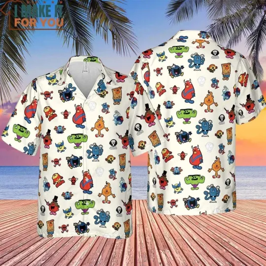 Discover Marvel Characters Hawaiian Button Down Shirt Unisex Adults S-5XL