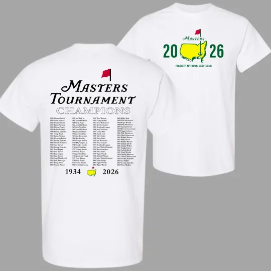 Discover Masters Tournament Champions 1934-2026 T-Shirt, Augusta Golf Club Shirt
