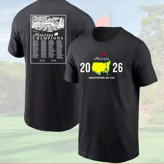 Discover 2026 Masters Golf Tournament Fan T-Shirt Augusta Style Double Sided Golf Tee