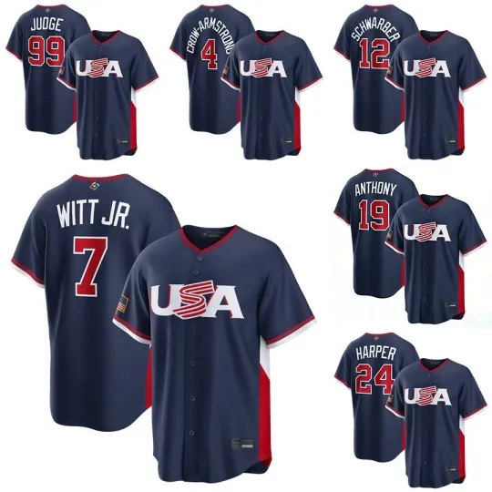 Discover Men's USA Baseball Navy 2026 World Baseball Classic Home Stadium Jersey