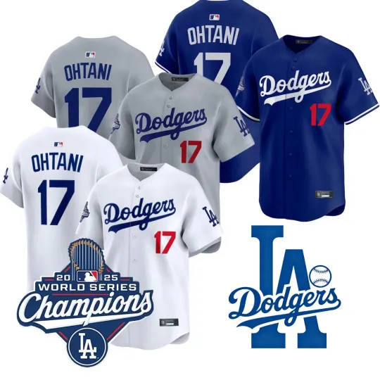 Discover Men's Dodgerss #17 Shohei Ohtani 2025 World Series Champions Home Jersey