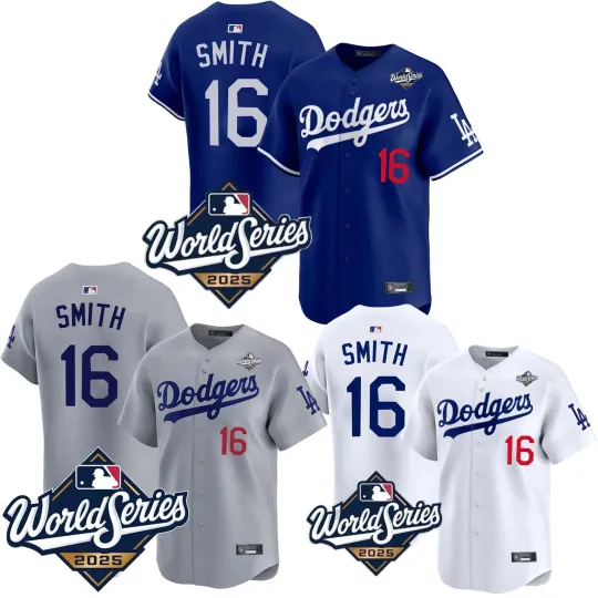 Men's Dodgers #16 Will Smith 2025 World Series Jersey