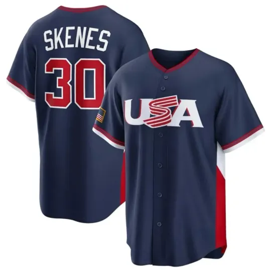 Discover Paul Skenes #30 Team USA World Baseball Classic 2026 Home Jersey Adults S-6XL
