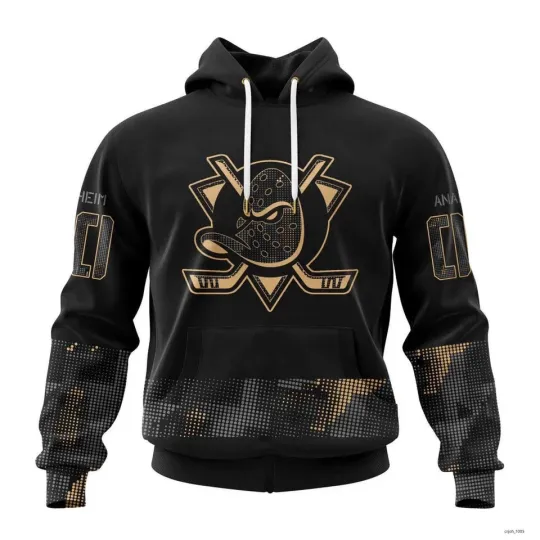 Discover Anaheim Team Duckss Military Appreciation Design Hoodie Black Unisex Adults S-5XL