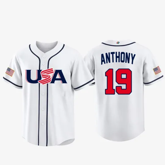 Discover Roman Anthony #19 Team USA Baseball Jersey