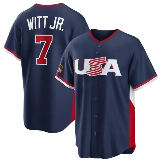 Discover Bobby Witt Jr. #7 Team U.S.A World Baseball Classic 2026 Home Jersey