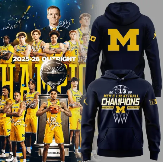 Discover Michigan Wolveriness Men’s Basketball Big10 Champions 2026 Hoodie