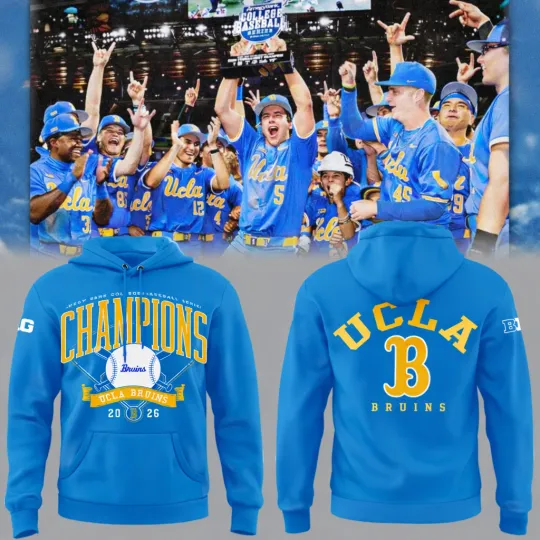 Discover UCLA Bruinss x Amegy Bank College Baseball Series Champions 2026 Hoodie