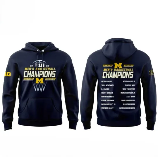 Discover Michigan Men’s Basketball 2026 Big Ten Regular Season Title Hoodie Shirt