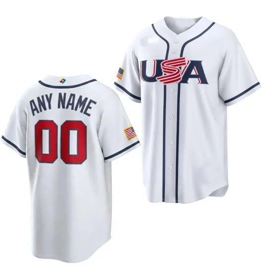 Discover Personalized #00 Name and Number World Baseball Classic 2026 U.S.A Team Jsy XS-5XL