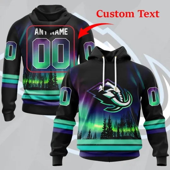 Personalized U.tah Ma.mmoth Hoodie Special Design With Northern Lights S-5XL