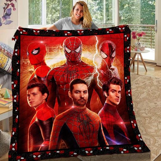 Discover Personalized Spider-Man Hero Blanket, Custom Name Spider-Man Throw, Kids Room Decor, Superhero Gift, Spider-Man For Fans