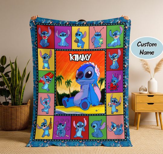 Discover Custom Stitch Blanket with Name, Personalized Stitch Lilo Blanket, Lilo Stitch Blanket, Stitch Birthday Gifts, Stitch Gifts, Kid Gift