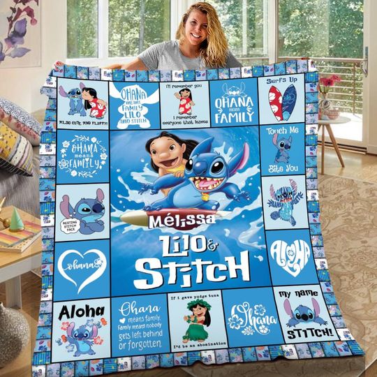 Discover Custom Stitch Blanket with Name, Personalized Stitch Lilo Blanket, Lilo Stitch Blanket, Stitch Birthday Gifts, Stitch Gifts, Kid Gift
