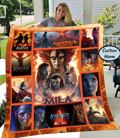 Discover Personalized Avatar Movie Quilt Blanket, Avatar Fire And Ash Blanket, Jake Sully And Neytiri Blanket, Avatar 3 Blanket, Gift For Fan Avatar