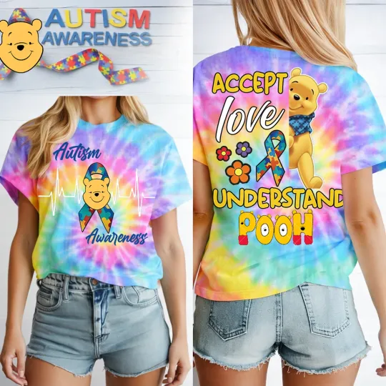 Buc-ees Autism Awareness Double Sided Tie-dye T-shirt