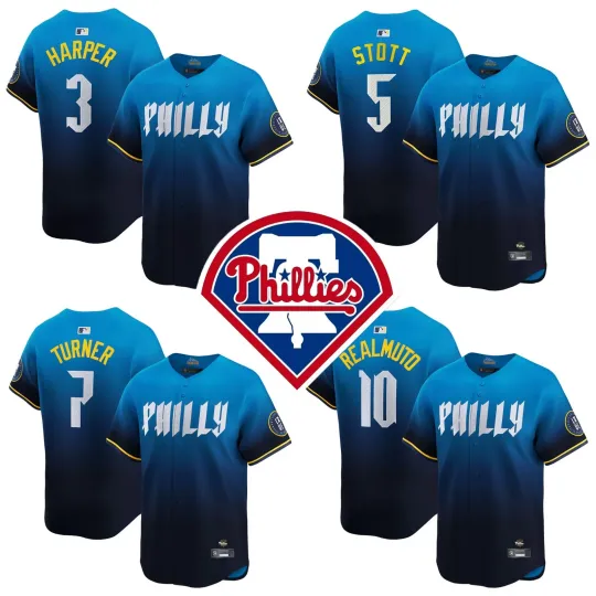 Discover Men's Philliess Blue Navy City Connect  Jersey Jersey