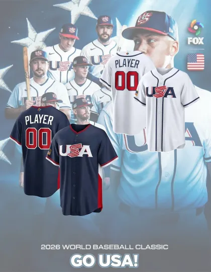 Discover Men's U.S.A Baseball 2026 World Baseball Classic Navy and White - Full Size