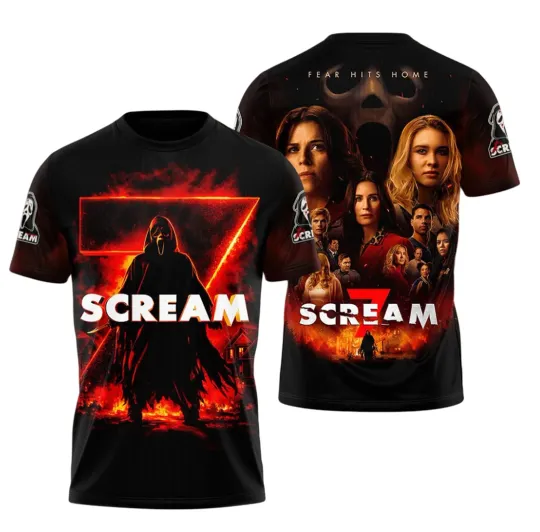 Discover Scream 7 Ghostface Sidney Prescott Legacy All Over Print TShirt - S to 5XL