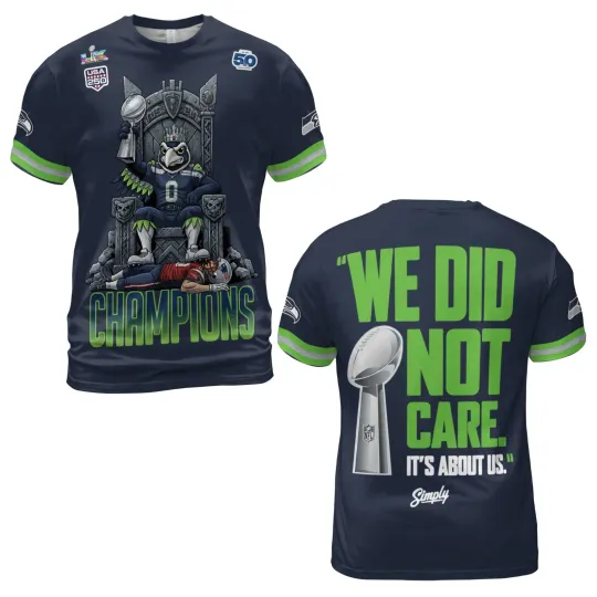 Discover Seattle Seahawkss 2025 Super B.owl LX Champions All Over Print TShirt - S to 5XL