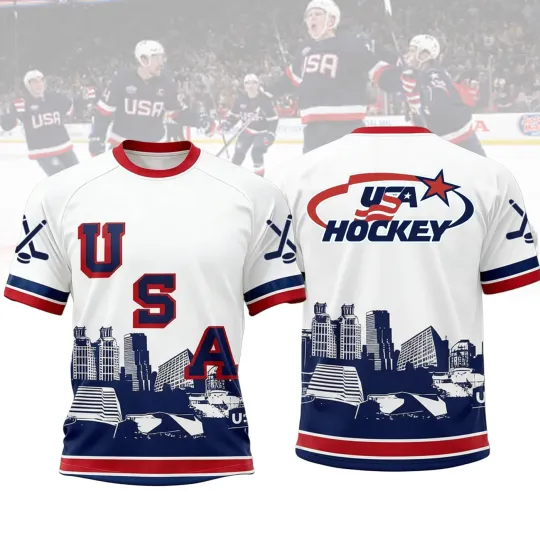 USA Hockey Pattern All-over Print Unisex Tshirt