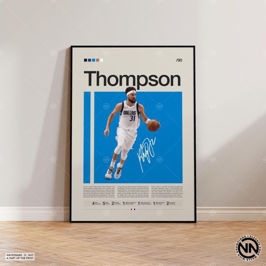 Klay Thompson Poster, Dallas Mavericks,  Sports Poster, Mid Century Modern, Basketball Gift, Sports Bedroom Posters
