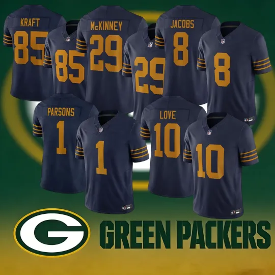 Discover 2025 Men's Packers Navy Alternate Game Limited All Stitched Jersey All Size-NWT