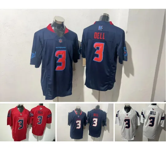 Discover Texans Men's #3 Tank Dell Limited Stitched All Stitched Jersey All Size NWT