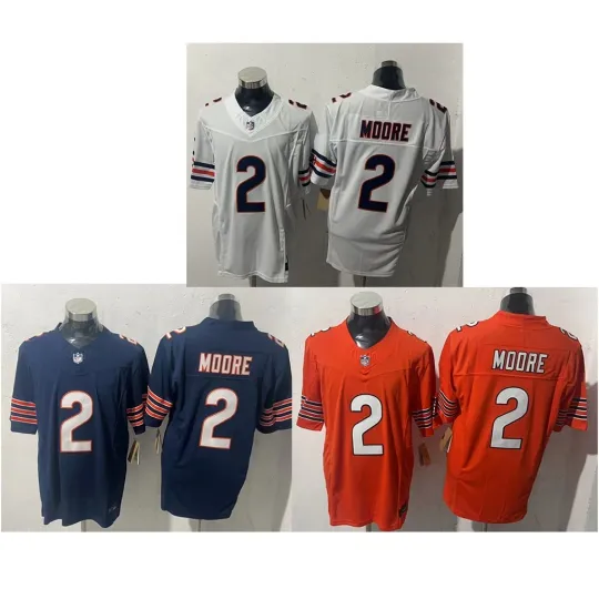 Discover D.J. Moore #2 Men's Bears Limited Player Jersey All Stitched Jersey S-3XL-NWT