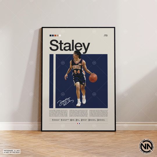 Discover Dawn Staley Poster, Virginia Cavaliers, WNBA Poster, Sports Poster, Mid Century Modern, WNBA Fans, Basketball Gift, Sports Bedroom Posters