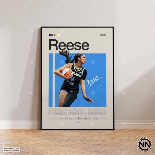 Discover Angel Reese Poster, Chicago Sky, WNBA Poster, Sports Poster, Mid Century Modern, WNBA Fans, Basketball Gift, Sports Bedroom Posters