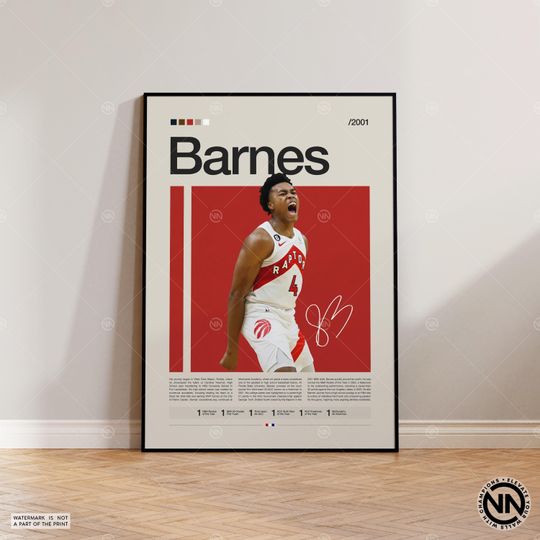 Discover Scottie Barnes Poster, Toronto Raptors, NBA Poster, Sports Poster, Mid Century Modern, NBA Fans, Basketball Gift, Sports Bedroom Posters