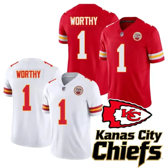 Discover Chiefs Men's/Youth #1 Xavier Worthy All Stitched Limited Player Jersey  NWT