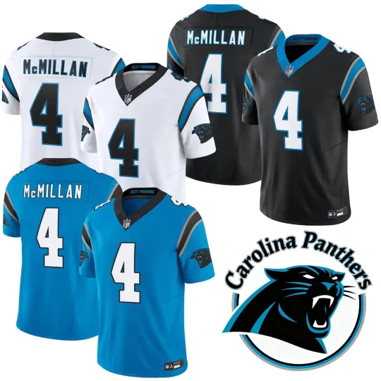 Discover Panthers Men's/Youth #4 Tetairoa McMillan Limited Game All Stitched Jersey NWT