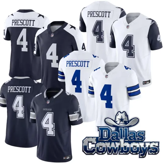 Discover NWT Men's Cowboys #4 Dak Prescott Limited Player All Stitched Jersey All Size